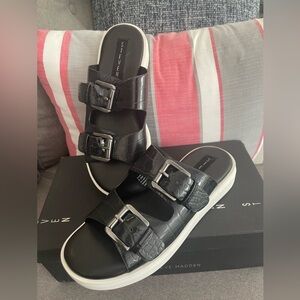 New Steven Steve Madden black slides sandals 6.5 $99